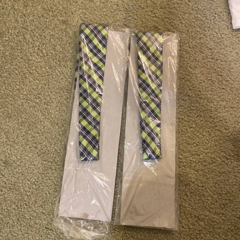 NEW Set of 2 Boys Neck Ties Navy Lime